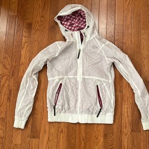North face rain jacket windbreaker S White